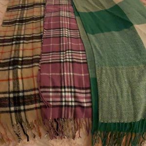 (3) Barbour wool scarfs